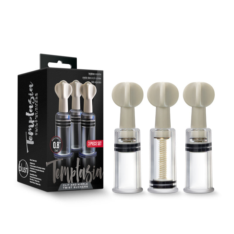 Blush Novelties Temptasia Clit & Nipple Twist Suckers Set Of 3