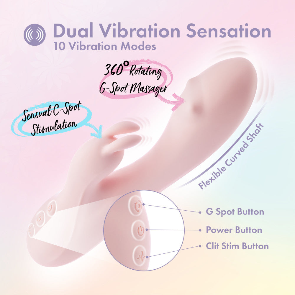Blush Novelties Play With Me Fairy Flutter USB Rechargeable Rabbit Vibrator 19.7cm Blush Novelties