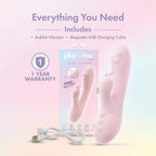 Blush Novelties Play With Me Fairy Flutter USB Rechargeable Rabbit Vibrator 19.7cm Blush Novelties