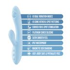 Blush Novelties Play With Me Moondust Magic USB Rechargeable Rabbit Vibrator 20.3cm Blush Novelties