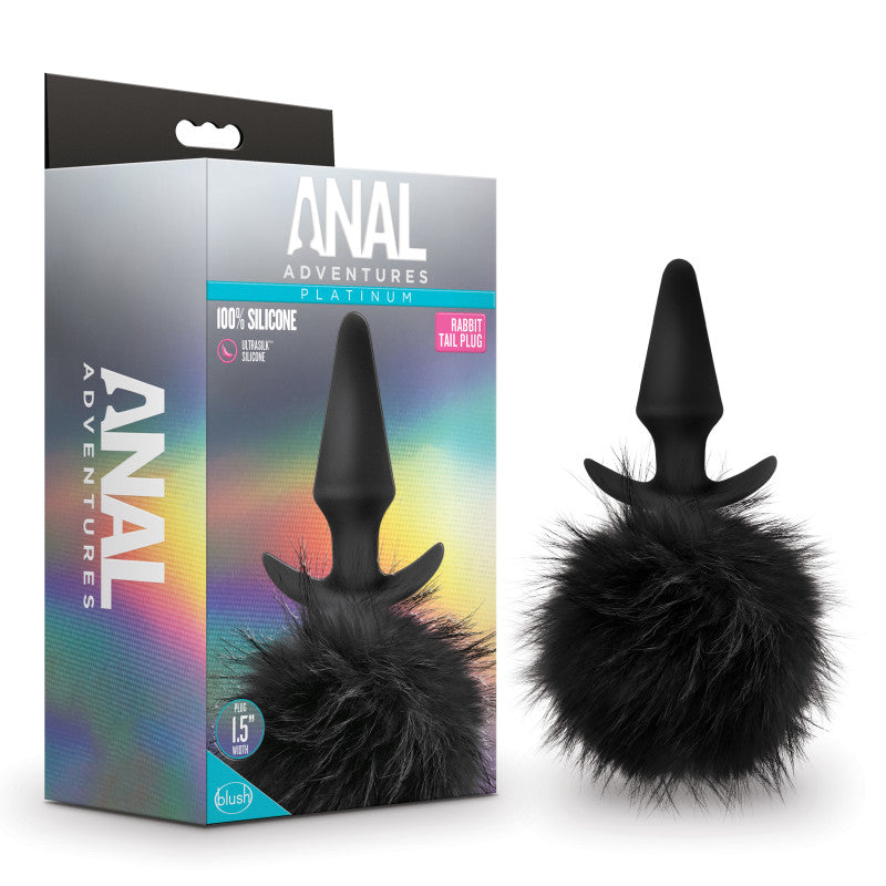 Blush Novelties Anal Adventures Platinum Rabbit Tail 10cm Butt Plug With Bunny Tail Blush Novelties