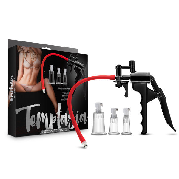 Blush NoveltiesTemptasia Clit Pleasure & Enhancement System Clitoris Pump With 3 Interchangeable Cylinders Clear Blush Novelties Main image