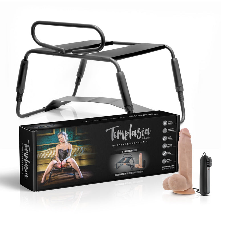 Temptasia Surrender Sex Chair Sex Stool With Vibrating Dildo Black