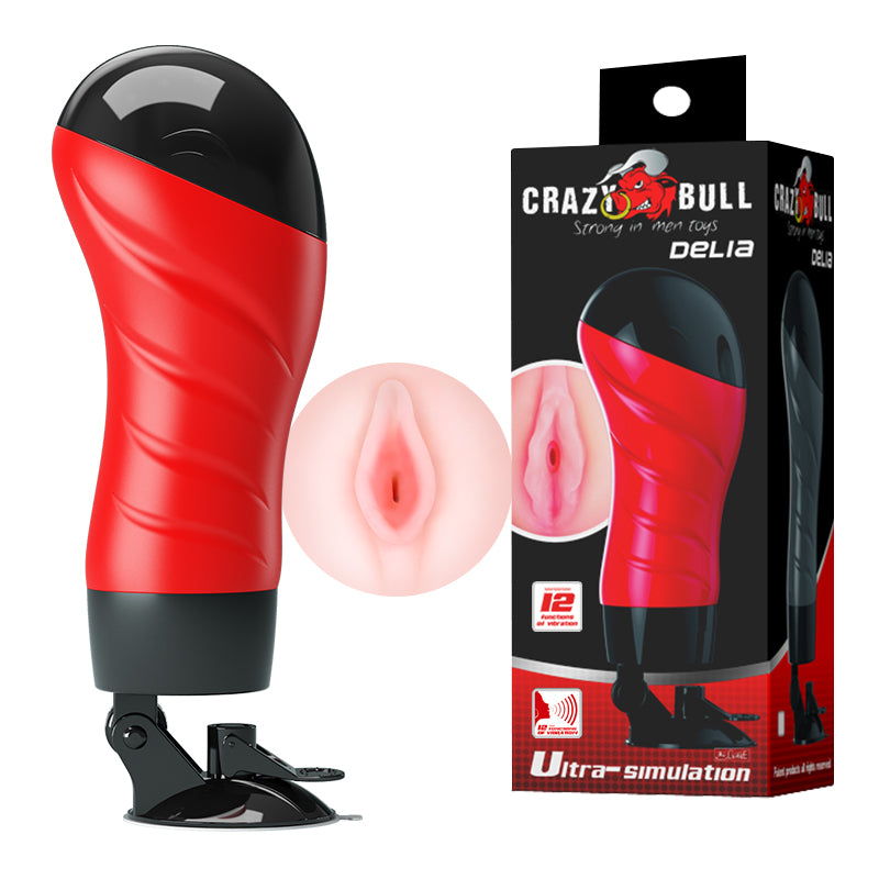 CRAZY BULL DELIA Vibrating Vagina Stroker With Suction Base Flesh Crazy Bull Main image