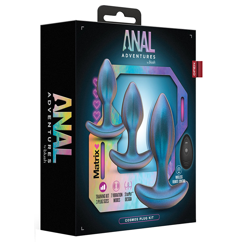 Blush Anal Adventures Matrix Cosmos Butt Plug Kit Lunar Blue BLUSH
