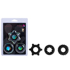 Maia MANZO Silicone Cock Rings Set of 3 Black Maia Toys