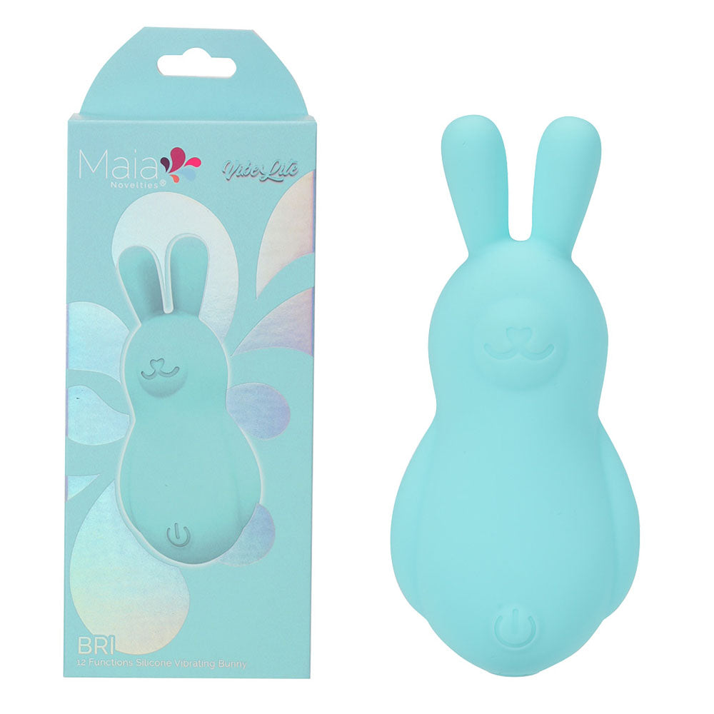 Maia BRI USB Rechargeable Vibrating Bunny Bullet Vibrator  9cm Teal Maia Toys