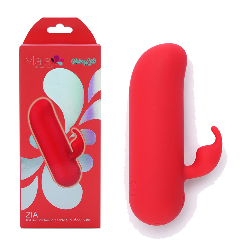 Maia ZIA USB Rechargeable Mini Bullet Rabbit Vibrator Red 7.6 cm Maia Toys