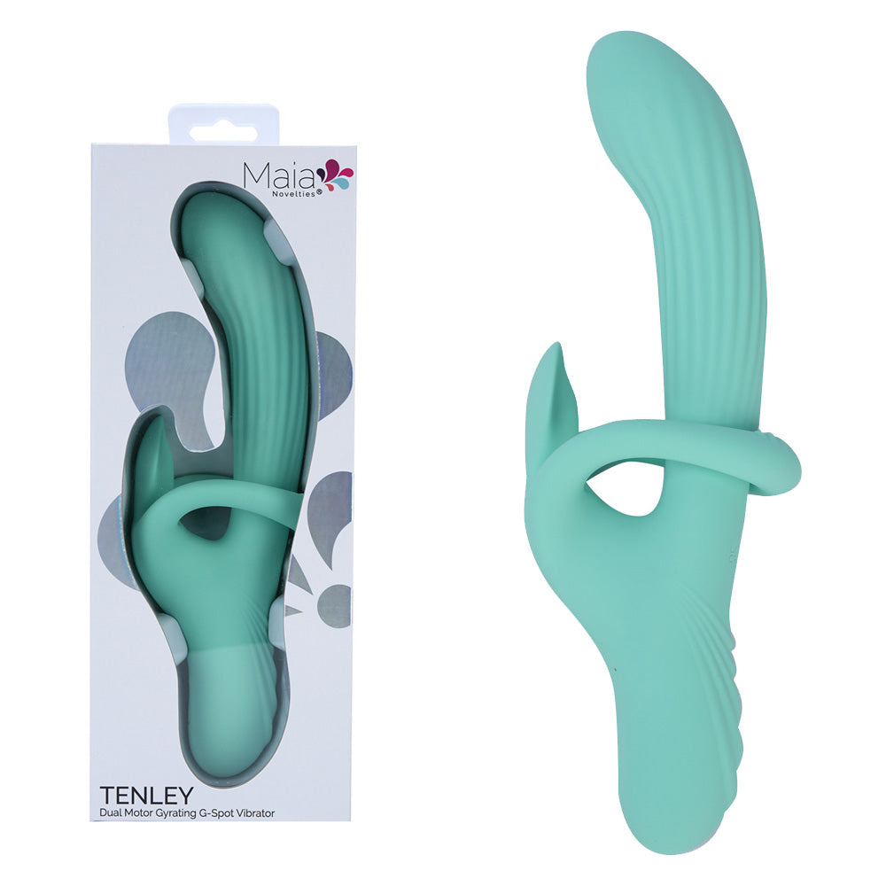 Maia TENLEY USB Rechargeable Gyrating Rabbit Vibrator Mint Green 24.1 cm Maia Toys