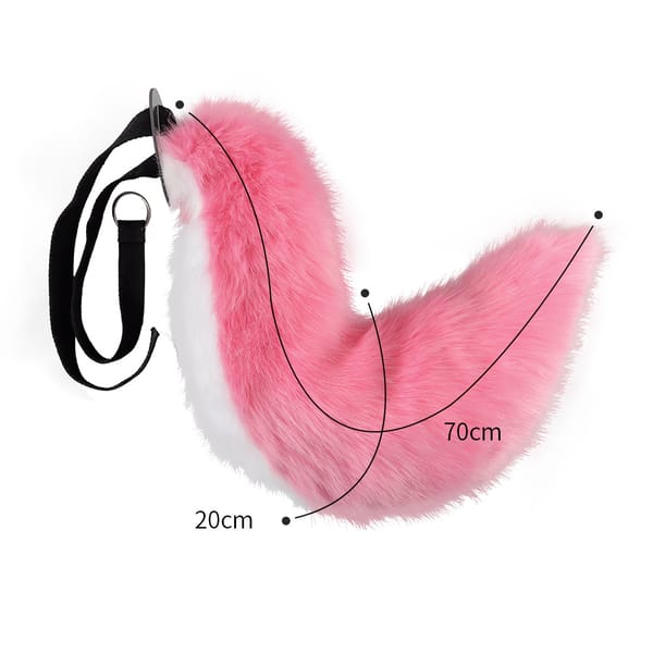 Elosung Plush Faux Fur Fox Ears Headband & Tail Cosplay Set Grey Secondary image