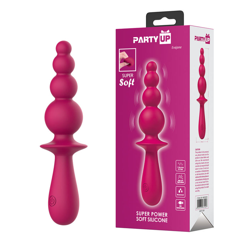 Party Up EVAJANE USB Rechargeable Beaded Vibrator 17.1cm