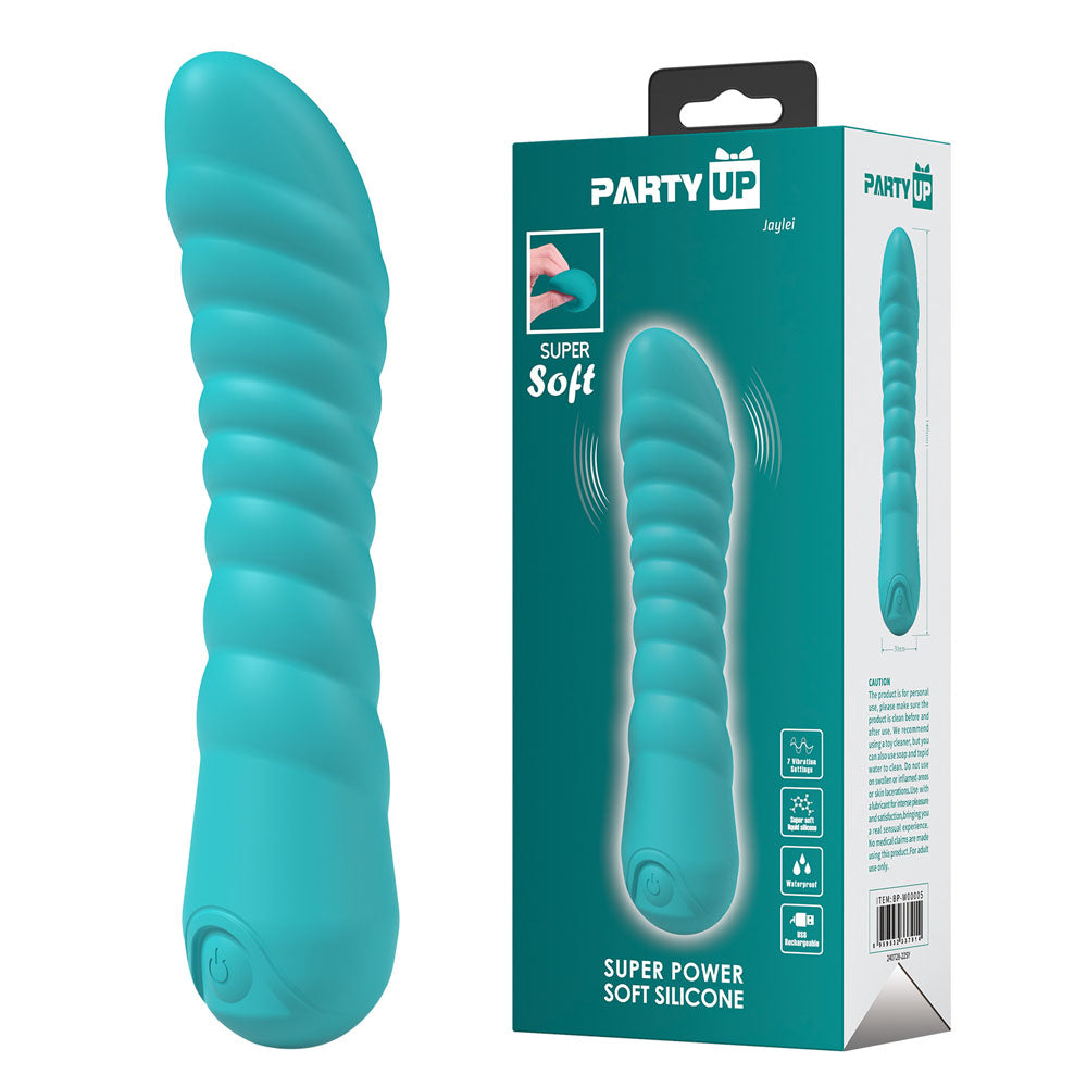 Party Up JAYLEI USB Rechargeable Vibrator 14.6cm Teal Party Up