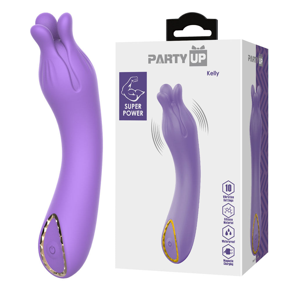 Party Up KELLY USB Rechargeable Vibrator 13.7cm Purple Party Up