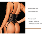 Elosung Angel Luxe Sheer Lace Lingerie Set Black S Elosung
