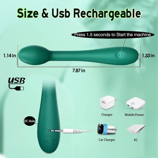 Elosung USB Rechargeable G Spot Vibrator Green Elosung