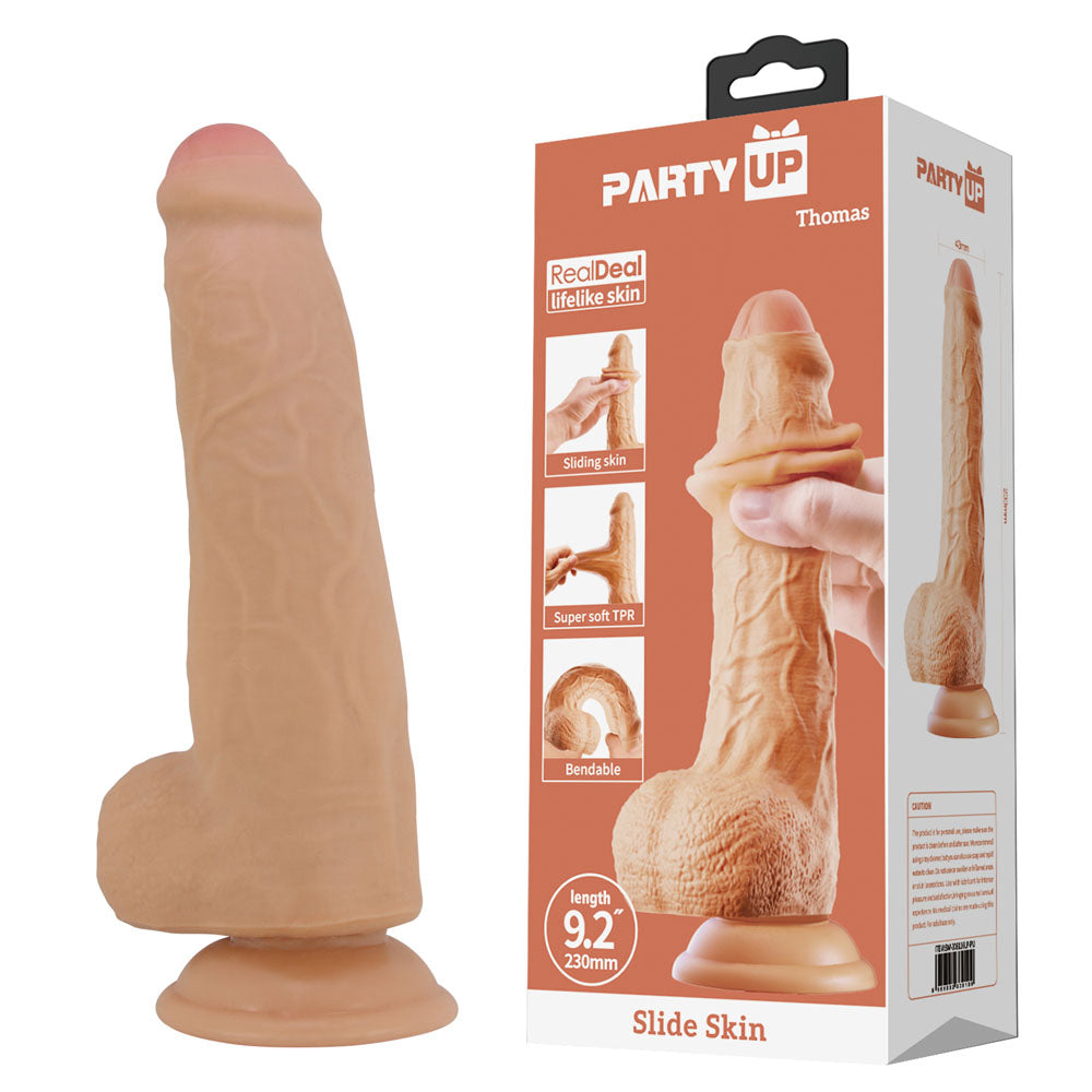 Party Up THOMAS Slide Skin Dong Flexible Dildo 23cm Flesh Party Up