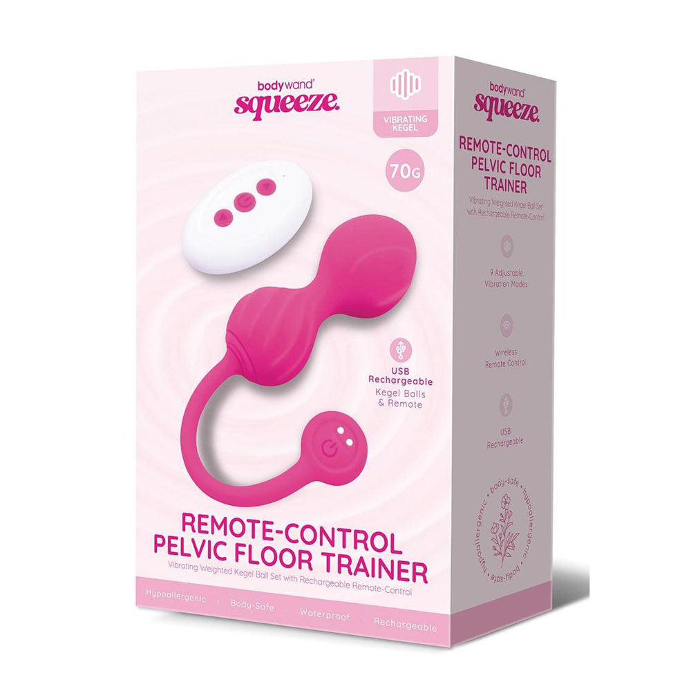 Bodywand Squeeze Pelvic Floor Trainer USB Rechargeable Weighted Kegel Balls With Remote Pink Bodywand Main image