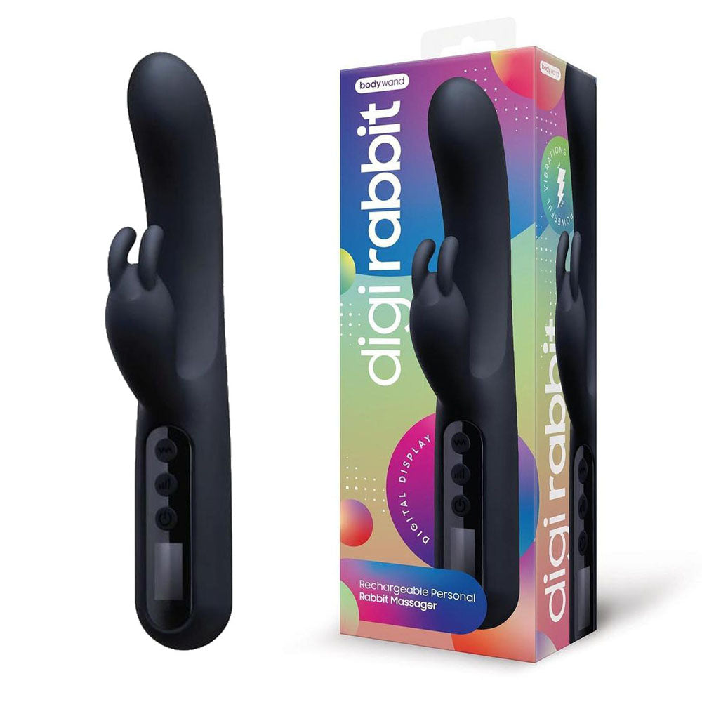 Bodywayd Digi Rabbit USB Rechargeable Rabbit Vibrator 23cm Black Bodywand