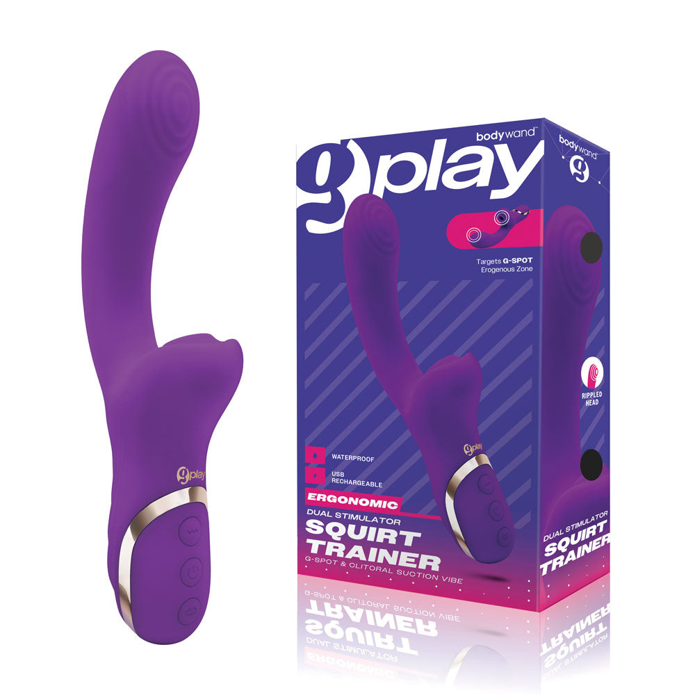Bodywand G Play Dual Stimulator Squirt Trainer USB Rechargeable Rabbit Vibrator With Air Pulsation 22cm Bodywand