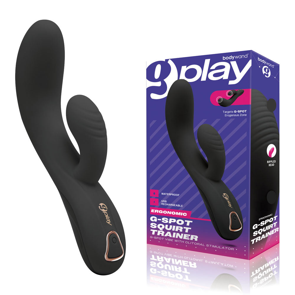 Bodywand G Play Squirt Trainer USB Rechargeable G SPot Vibrator 19cm Black Bodywand