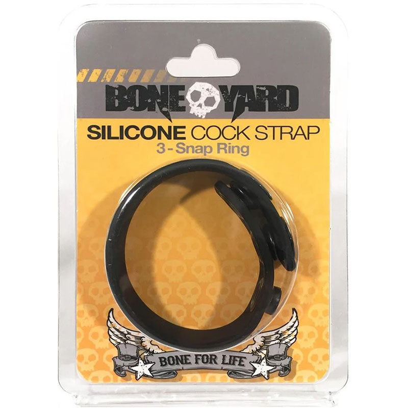 C1 Releasing Boneyard Silicone Cock Strap 3Snap Adjustable Cock Ring Black C1 Releasing Main image