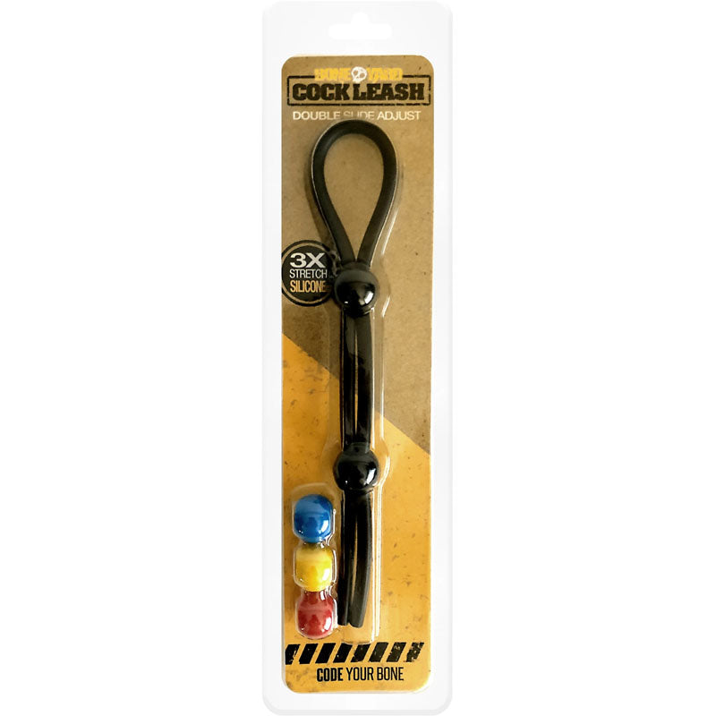 C1 Releasing Boneyard Cock Leash Double Adjustable Lasso Cock Ring Black C1 Releasing Main image