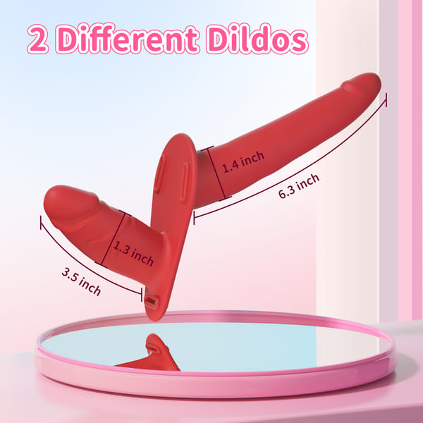 Elosung Dual Ended Silicone Strap On Dildo With Adjustable Harness Red Elosung