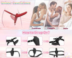 Elosung Dual Ended Silicone Strap On Dildo With Adjustable Harness Red Elosung