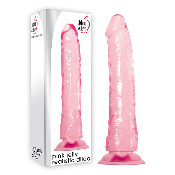Adam & Eve Pink Jelly Realistic Dildo 8 Inch Pink Adam & Eve