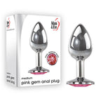 Adam & Eve Silver Medium Metal Butt Plug With Pink Gem 8.2cm Adam & Eve