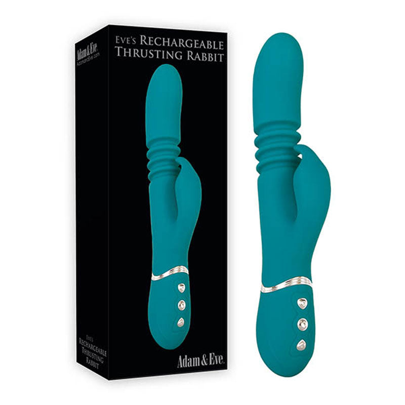 Adam & Eve Eve's USB Rechargeable Thrusting Rabbit Vibrator 9 Inch Adam & Eve