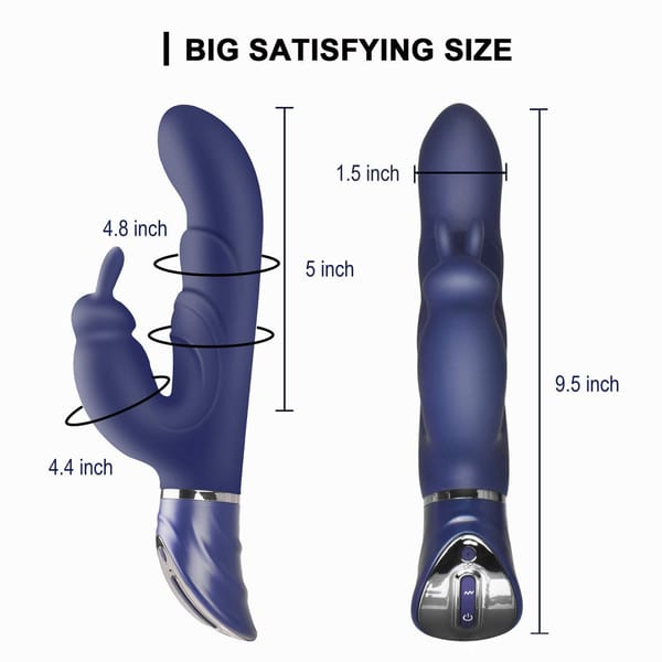 Elosung Dual Action Rabbit Vibrator USB Rechargeable Blue Secondary image
