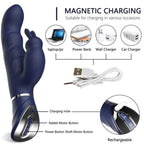 Elosung Dual Action Rabbit Vibrator USB Rechargeable Blue Elosung