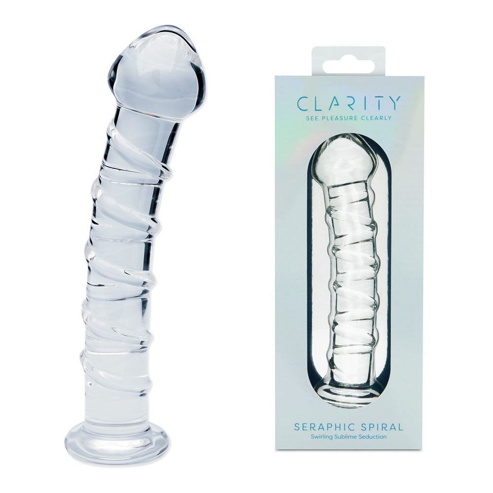 Creative Conceptions Clarity Seraphic Spiral Glass Dildo 16cm Creative Conceptions