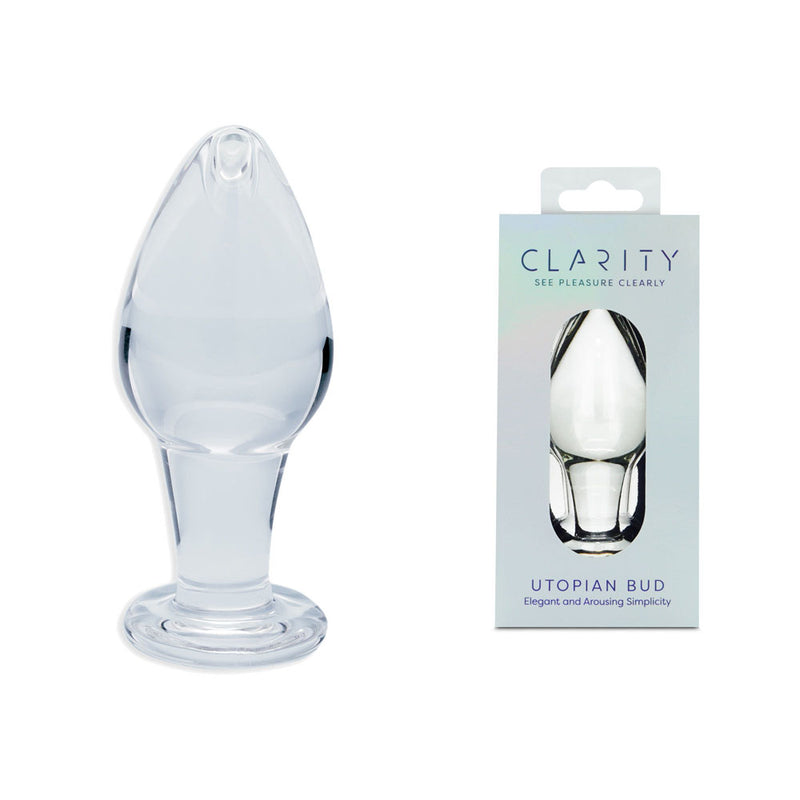 Creative Conceptions Clarity Utopian Bud Glass Butt Plug 8.9cm