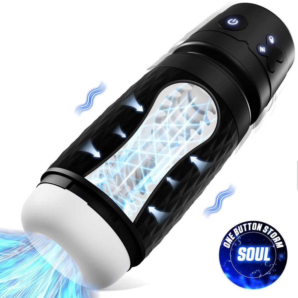 CyberSkin The Warrior USB Rechargeable Sucking & Vibrating Auto Masturbator Black CyberSkin Main image