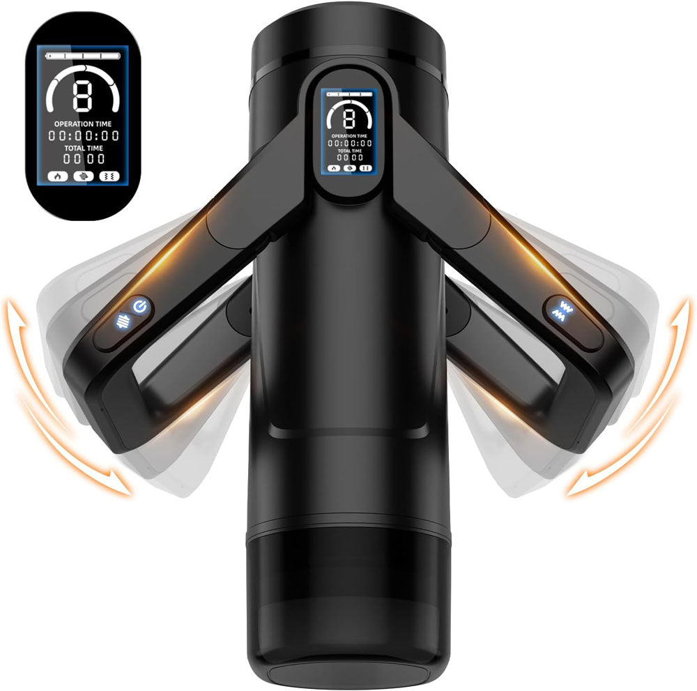 CyberSkin The Wing USB Rechargeable Thrusting & Massaging Auto Masturbator With Heater Black CyberSkin Main image
