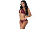 Exposed Juno Burgundy Jewel Lingerie Tow Piece Set Exposed Lingerie