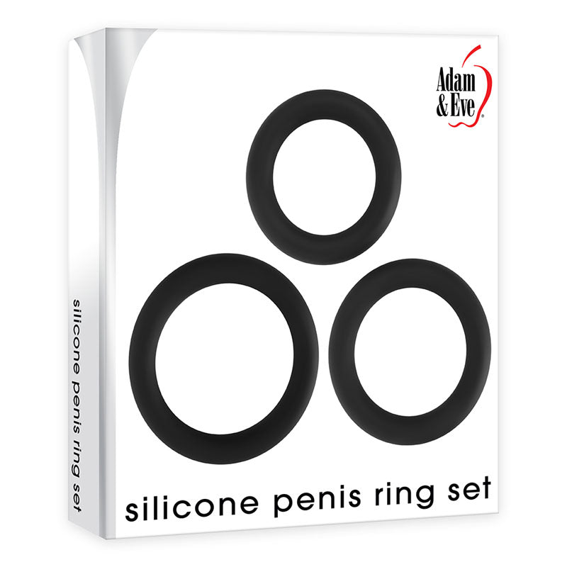 Adam & Eve Silicone Penis Ring Set Set Of 3 Sizes Adam & Eve