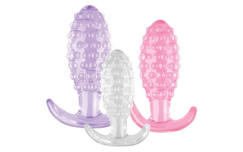 Hott Products Crystal Ballers Silicone Anal Plug Set 3 Piece Hott Products