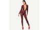 Noir Kink Royal V Neck Catsuit Full Body Fetish Catsuit Red Noir
