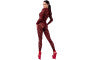 Noir Kink Royal V Neck Catsuit Full Body Fetish Catsuit Red Noir