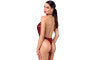 Noir Kink Royal Draped Plunge Bodysuit Red Noir
