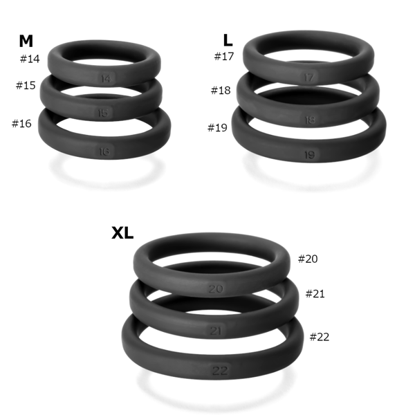 PerfectFit Xact Fit Silicone Cock Ring Set Medium 3 Pack Medium Secondary image
