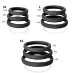 PerfectFit Xact Fit Silicone Cock Ring Set Medium 3 Pack Medium PerfectFit