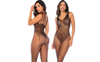 Mapale Leopard Fishnet Bodystocking Black Mapale