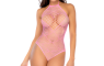 Mapale Heart Fishnet Bodysuit Heart Pink Secondary image