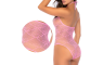 Mapale Heart Fishnet Bodysuit Heart Pink Mapale