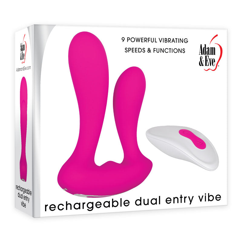 Adam & Eve Dual Entry USB Rechargeable Vibrator With Remote Control Adam & Eve Main image
