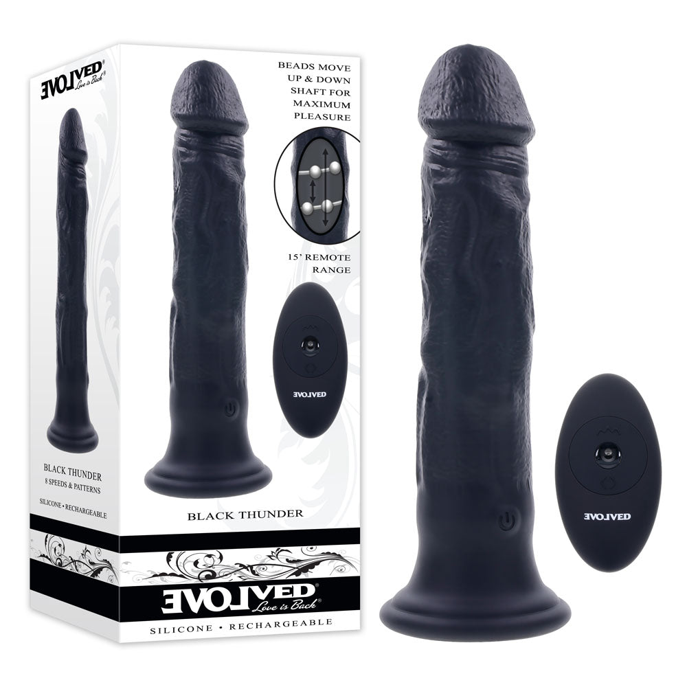 Evolved BLACK THUNDER USB Rechargeable Vibrator 25cm Evolved Main image